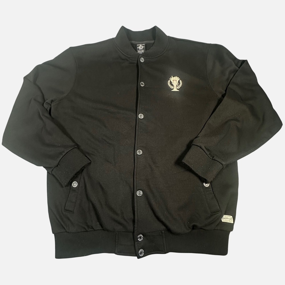 Crooks and Castles Mens Medusa Logo Bomber Varsity Jacket Black XL